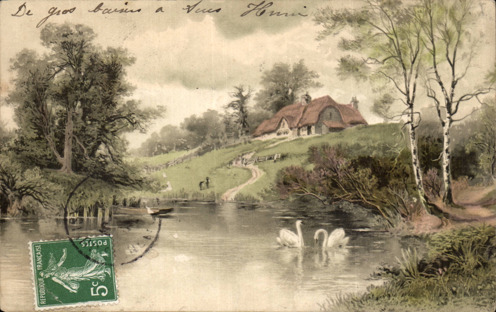 Bucolic CPA Landscape Swan Swan