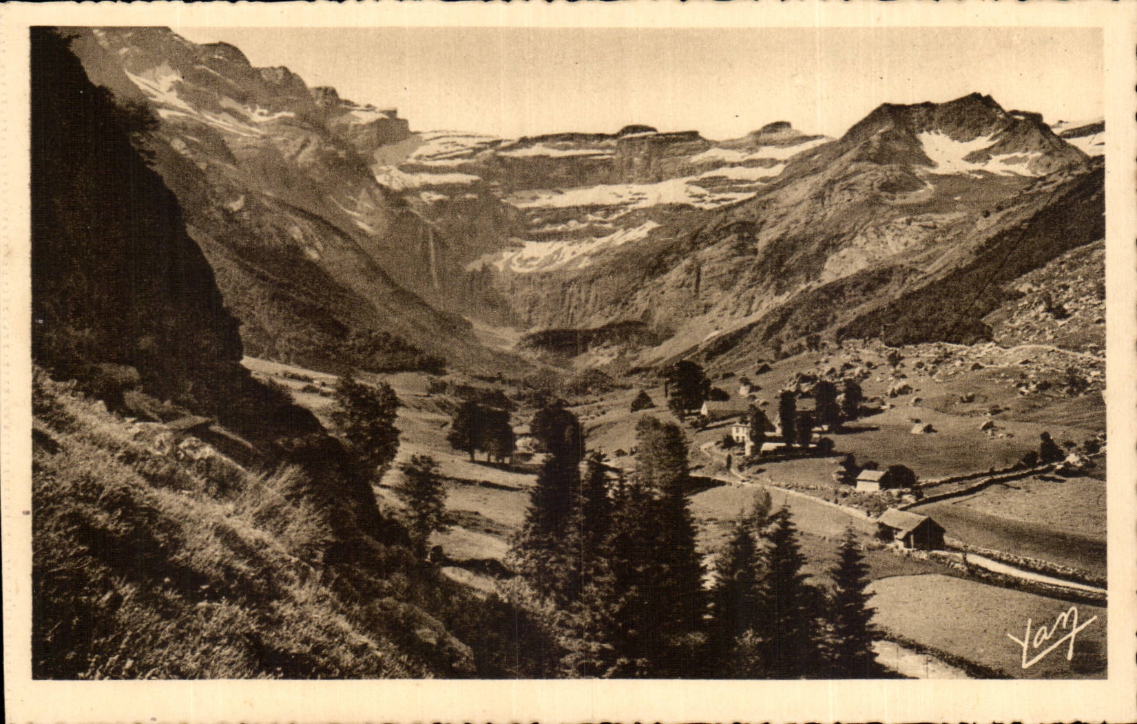 The Pyrenees CPA Circus of Gavarnie Seen from with of the village