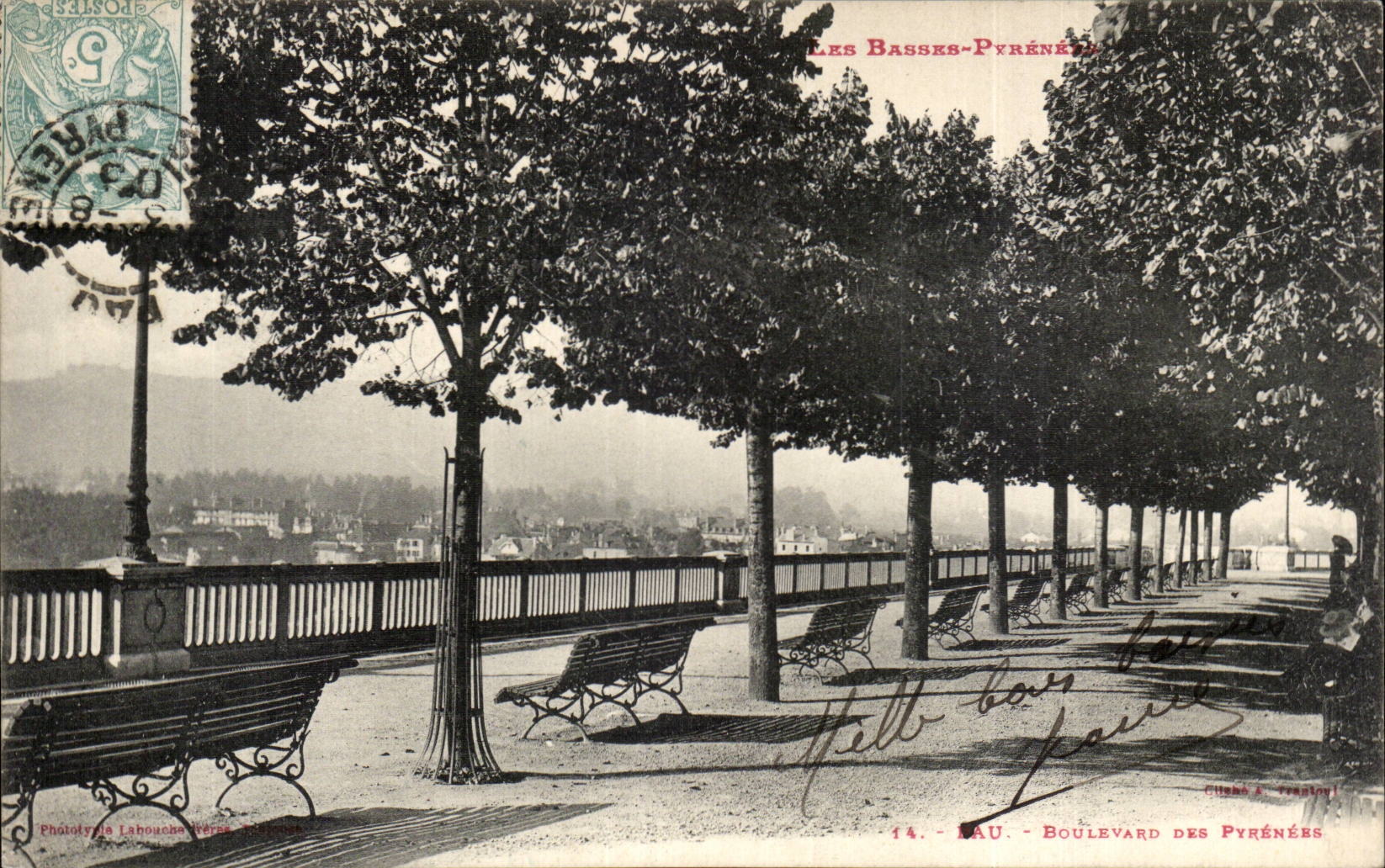 CPA Pau Boulevard of the Pyrenees