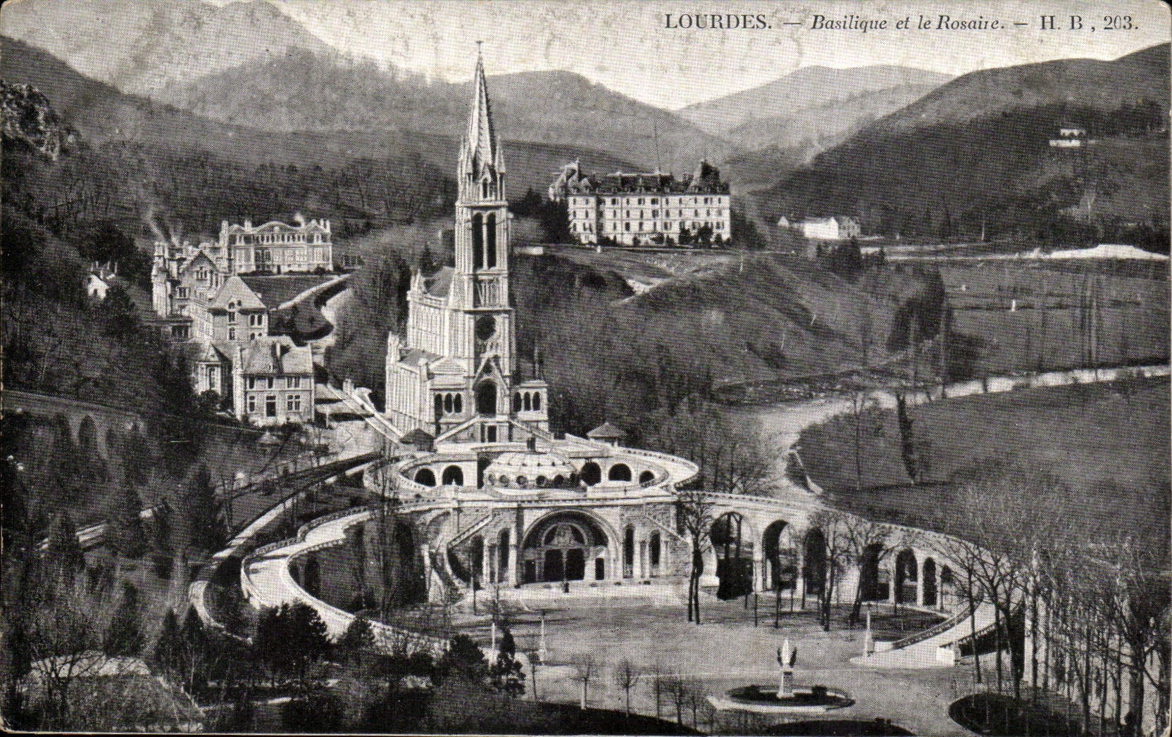 CPA Lourdes Basilica and rosary