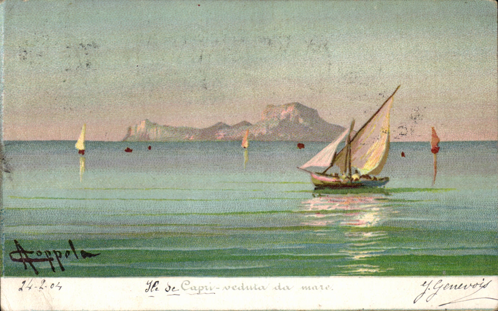 CPA Italy Italia Island of Capri veduta da pond