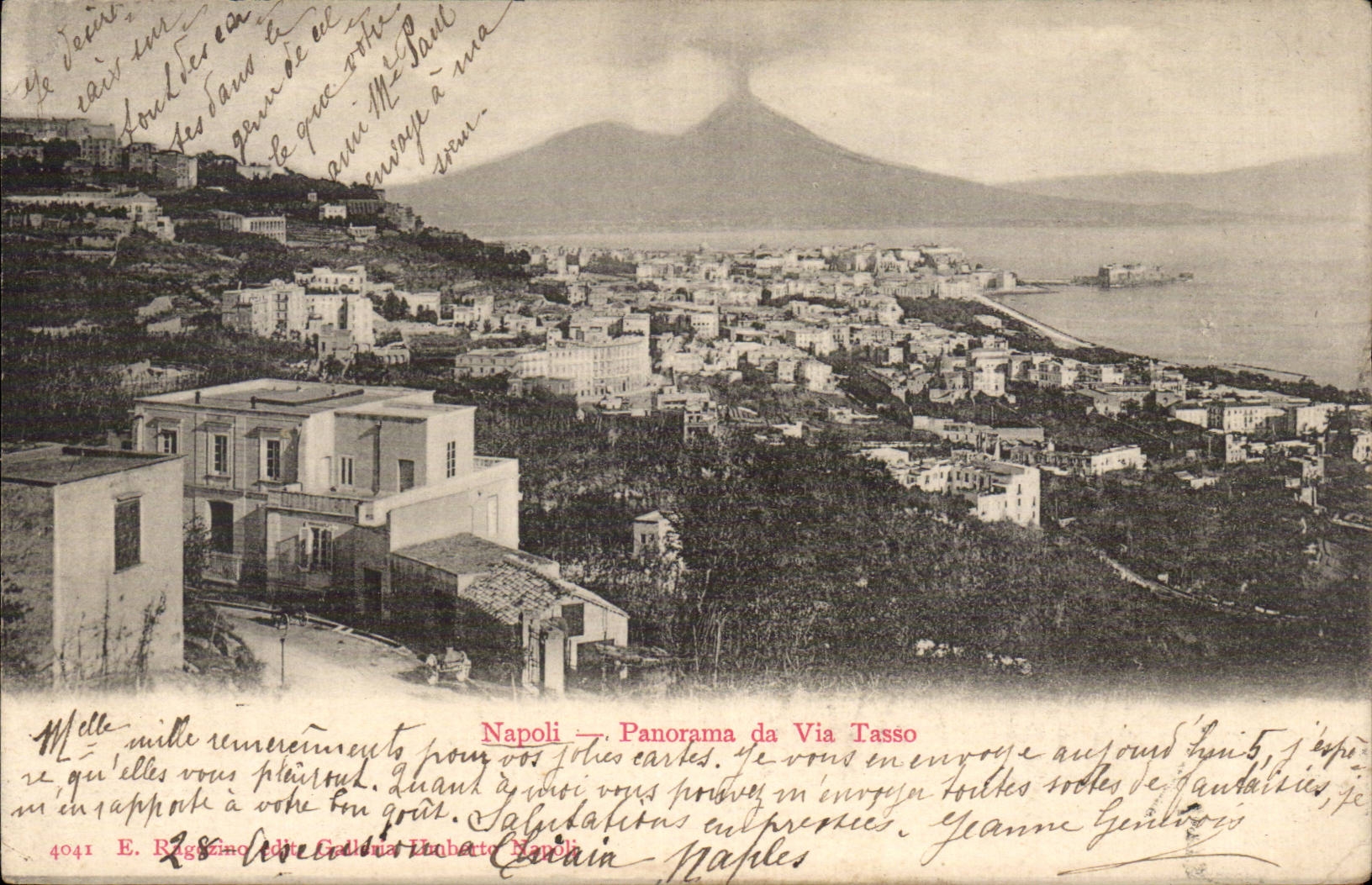 CPA Italy Italia Napoli Panorama da Via Tasso