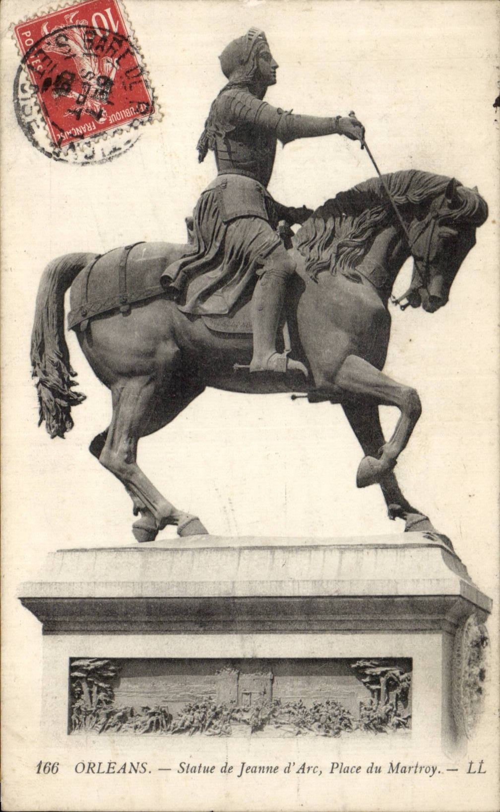 CPA Orleans Statue of Jeanne of arc Places of Martroy