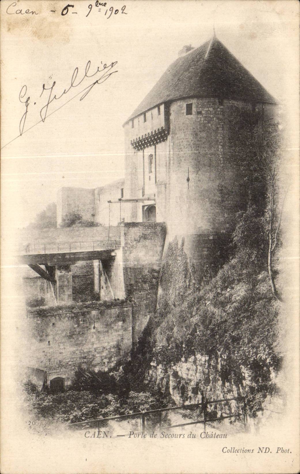 CPA Caen Gatter der Hilfe des Schlosses