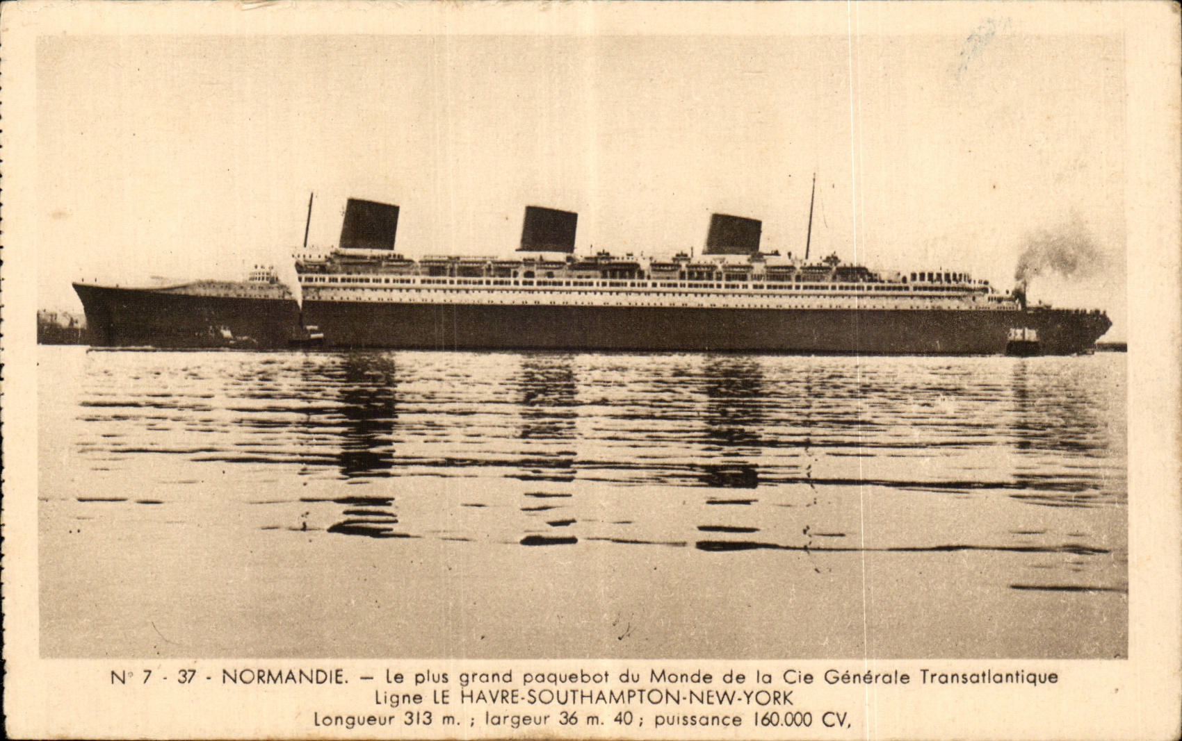 CPA Normandy Steamer Line Le Havre Southampton New York