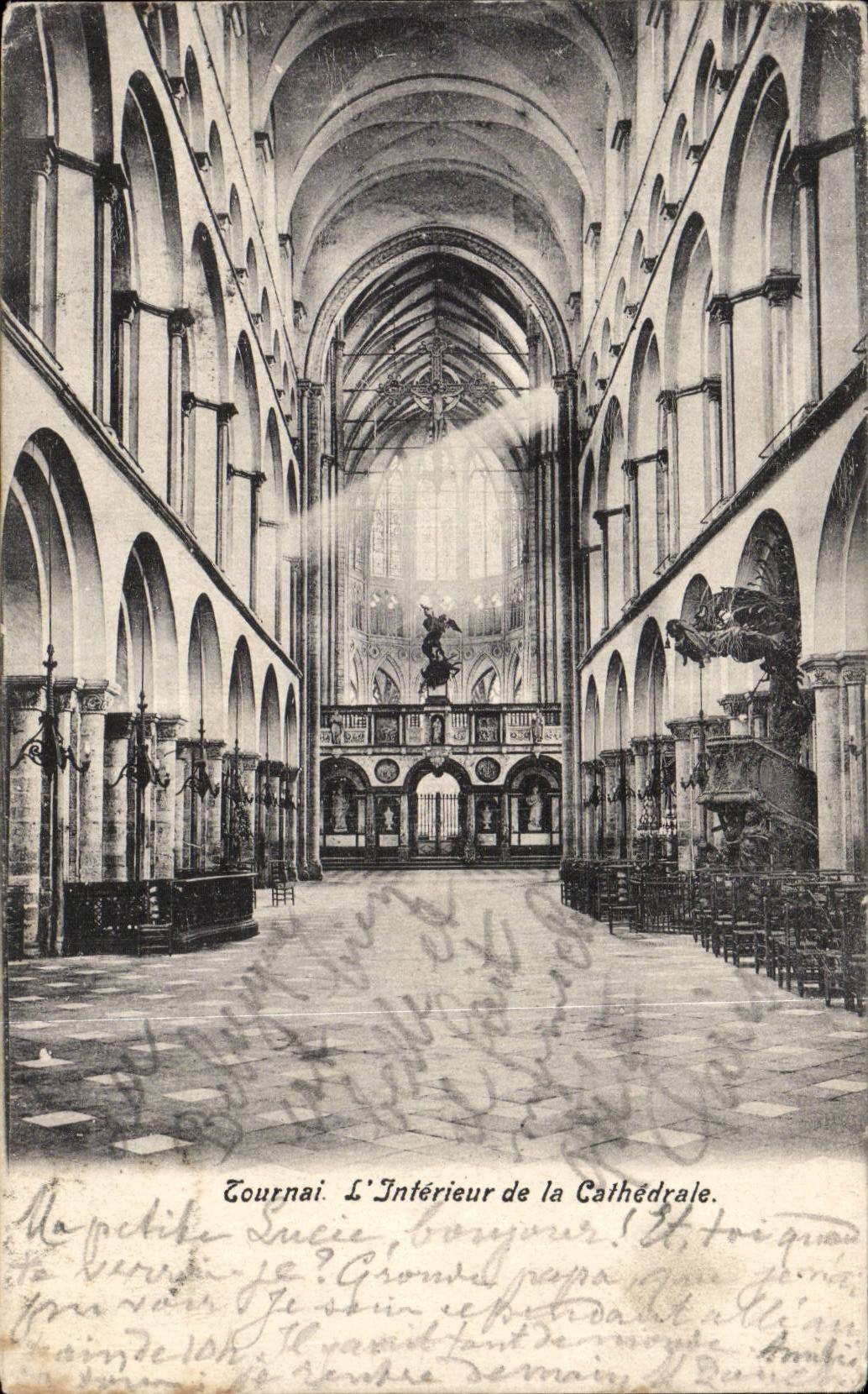 CPA Tournai Interieur de la cathedrale