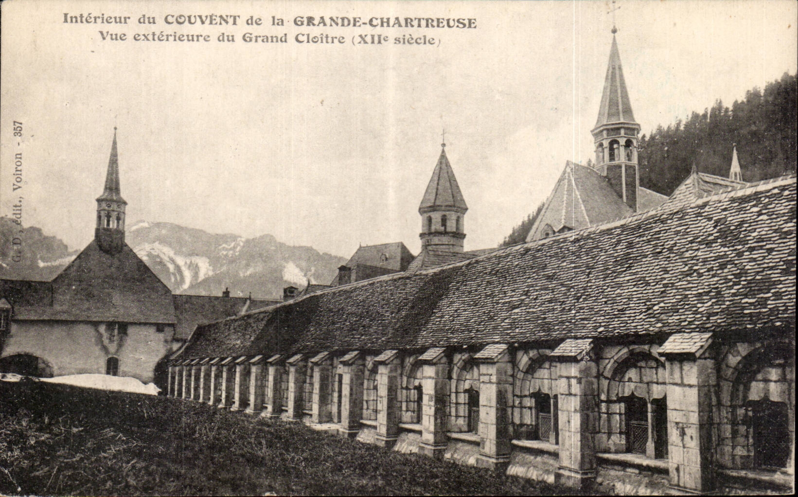 Innen-CPA des Klosters Grance des chartreuse gesehenen External vom grossen Kloster