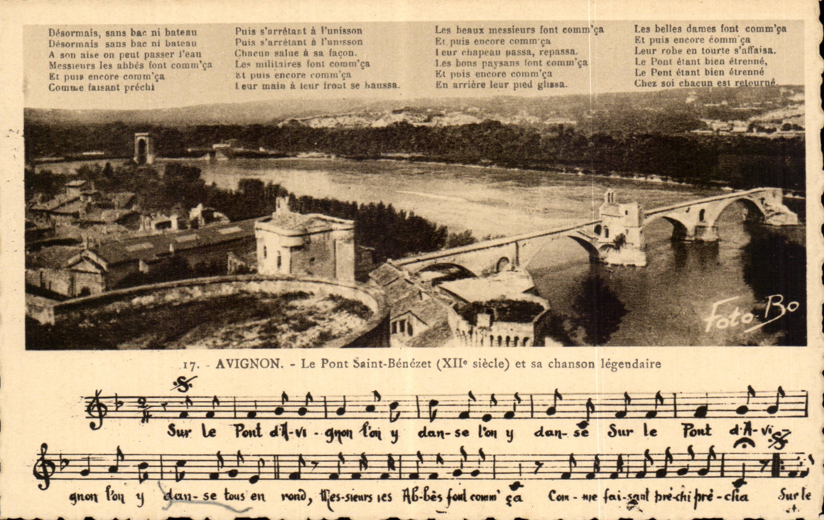 CPA Avignon die Brucke Saint Benezet und sein legendares Lied