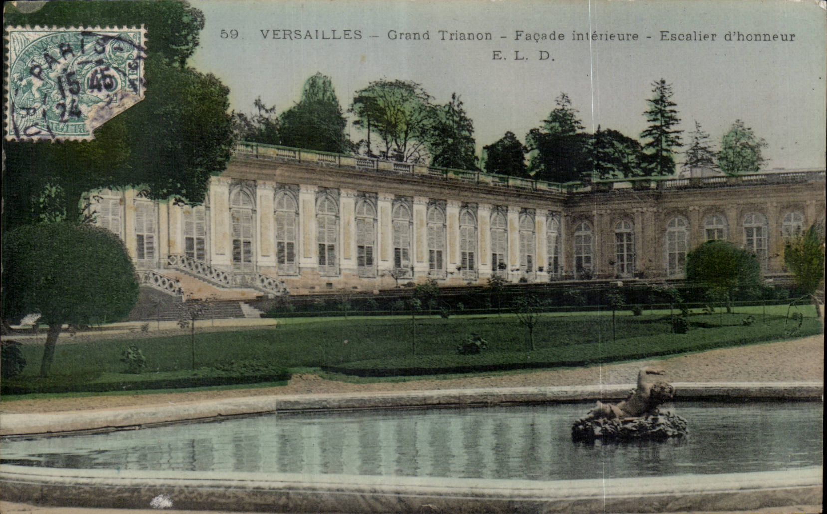 CPA Versailles Large Trianon Exterior facade Main staircase