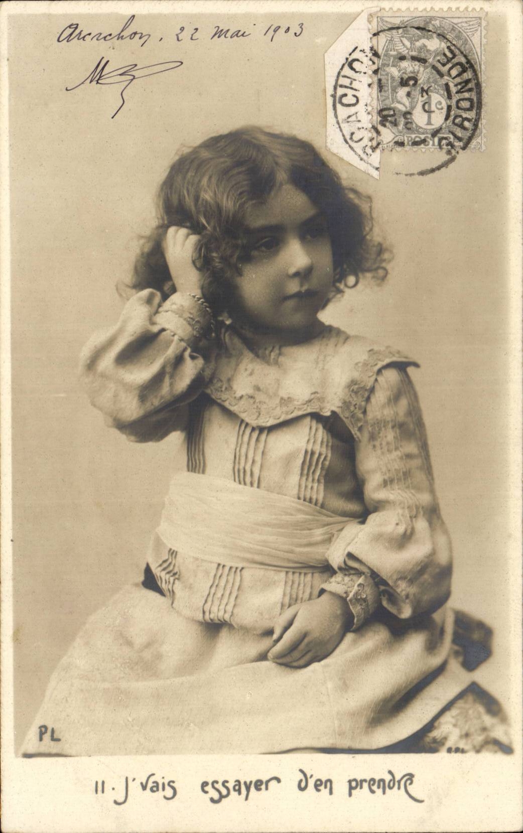 CPA Phantasie-Kind das ich versuche einiges zu nehmen