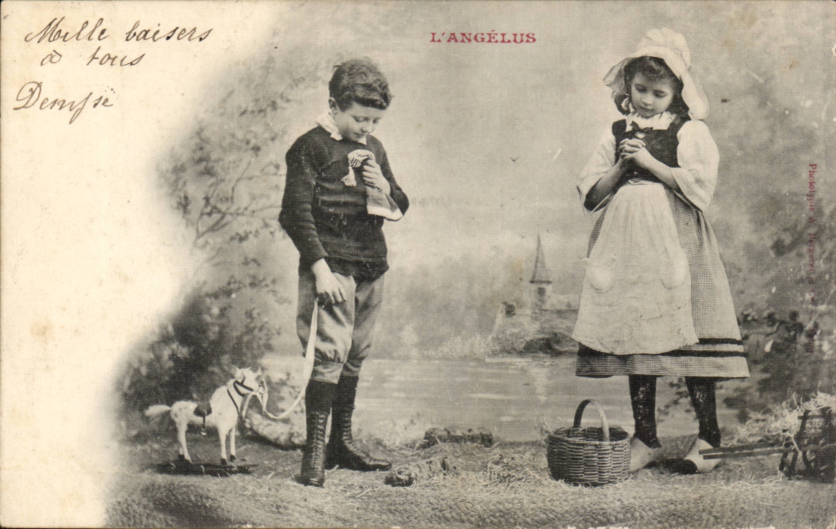 CPA Phantasie-Kinder der Angelus