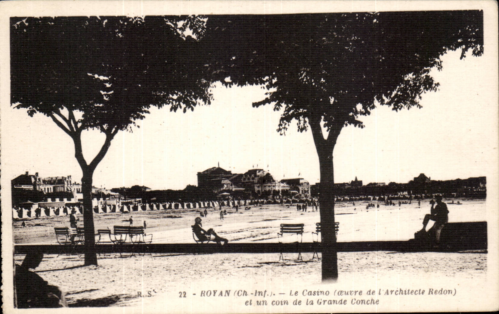 CPA Royan das Kasino (Redon) und eine Ecke von grossem das Gesims