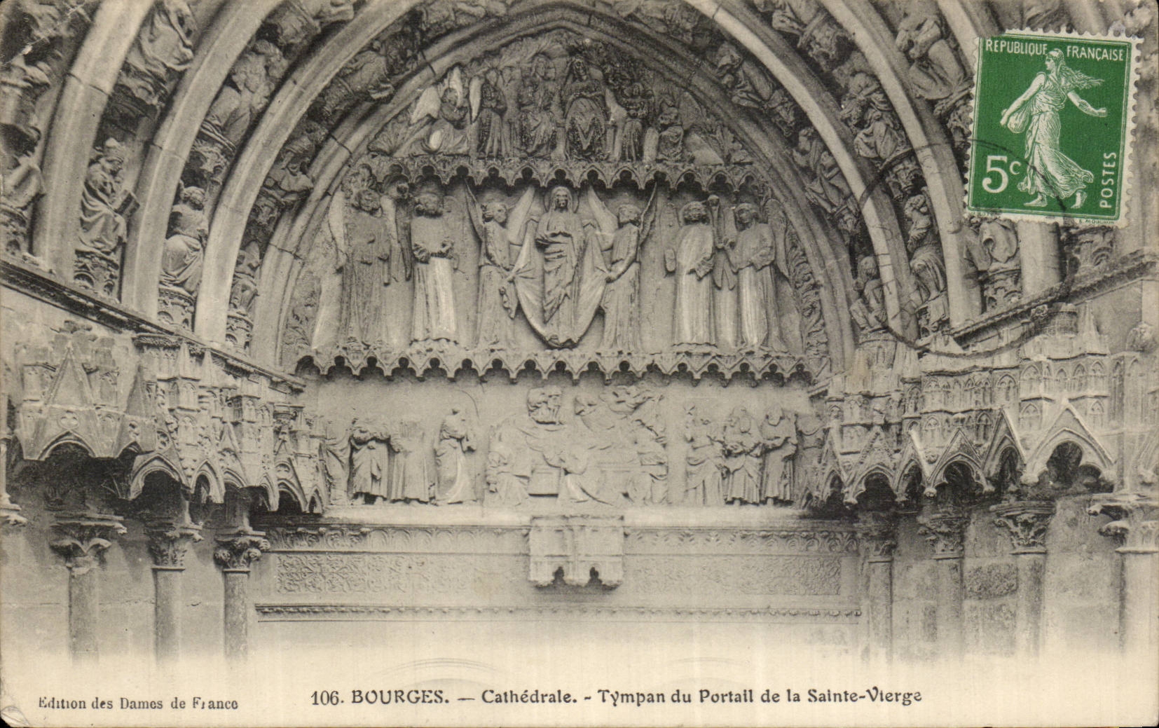CPA Bourges KathedraleTympanum des Gatters Sainte der Jungfrau