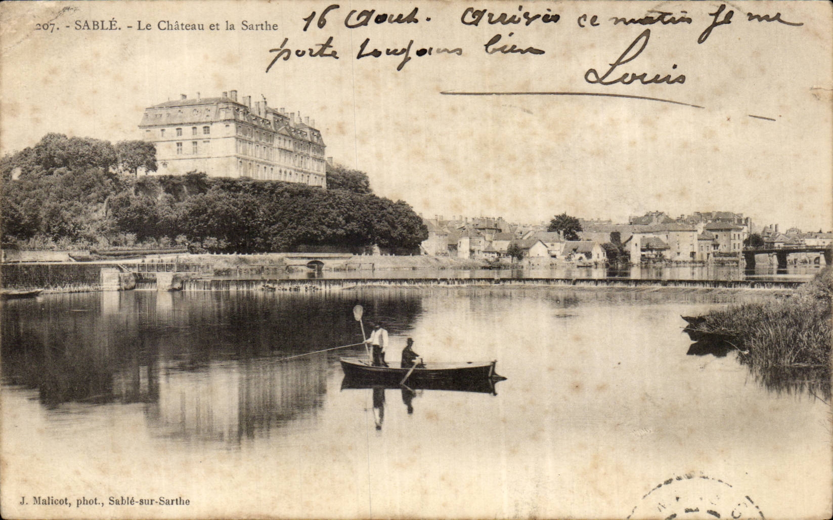 CPA Sands the castle and the Sarthe
