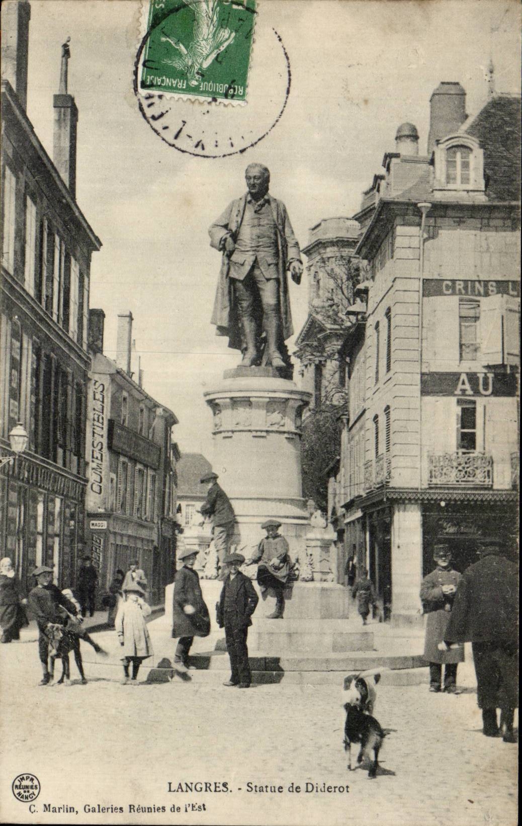 CPA Langres Statue of Diderot