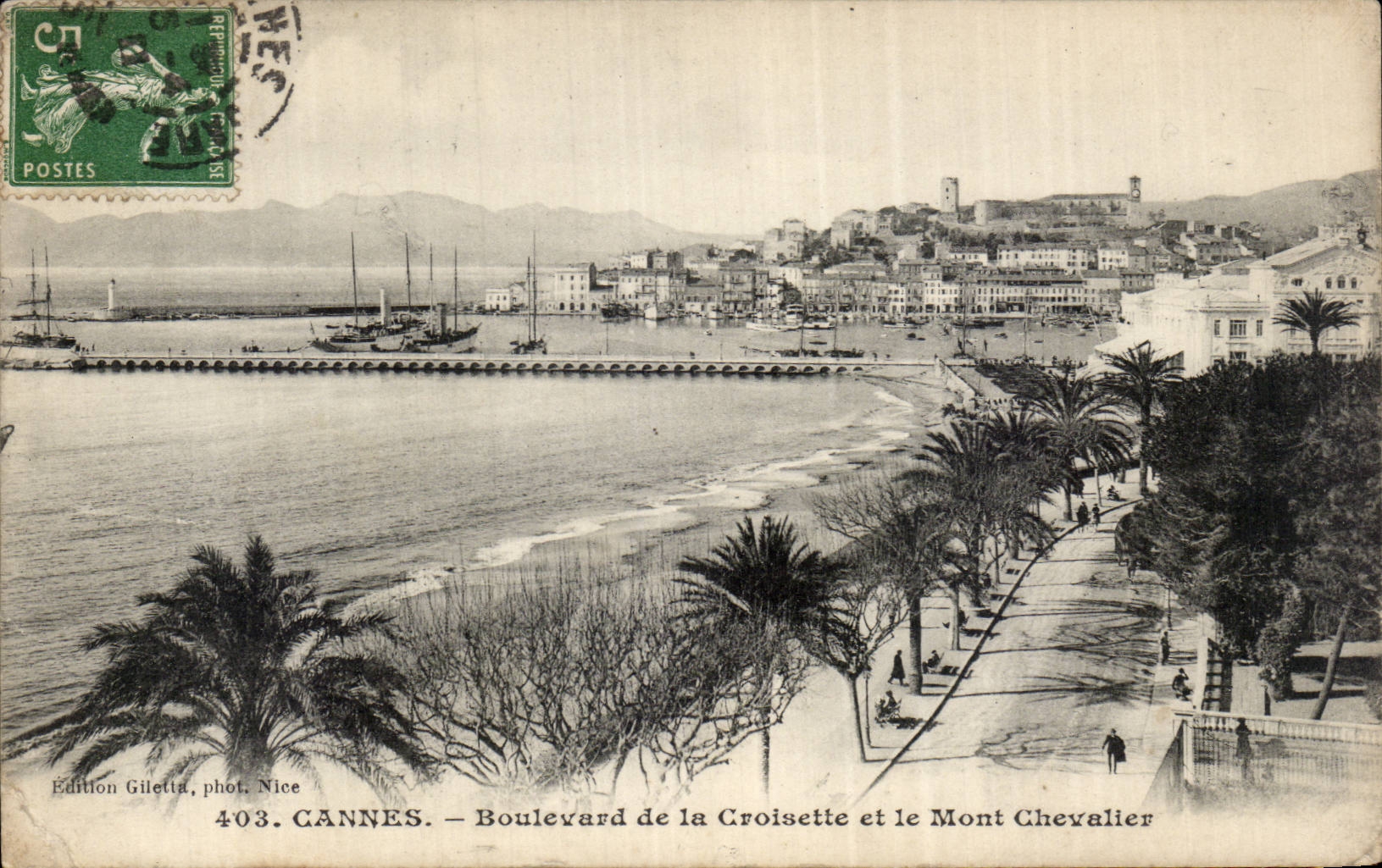 CPA Cannes Boulevard of the Small cross and the Mount Knight