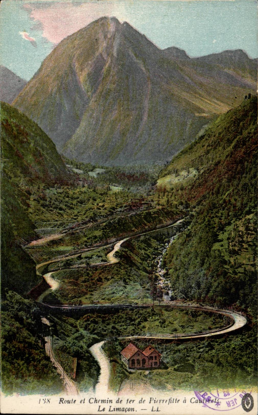 CPA Strasse und Eisenbahn von Pierrefitte haben Cauterets die Schnecke