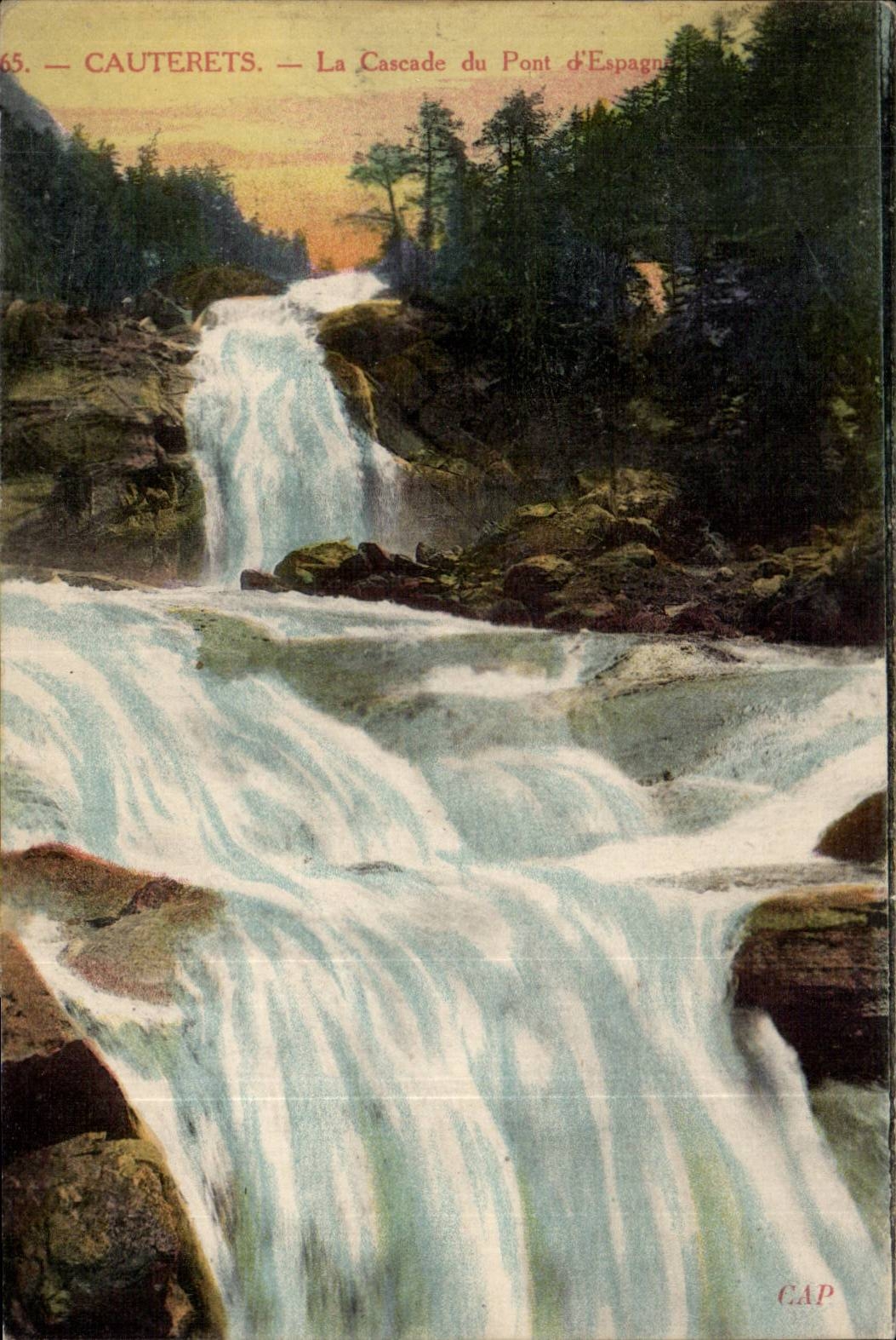 CPA Cauterets die Kaskade der Brucke von Spanien
