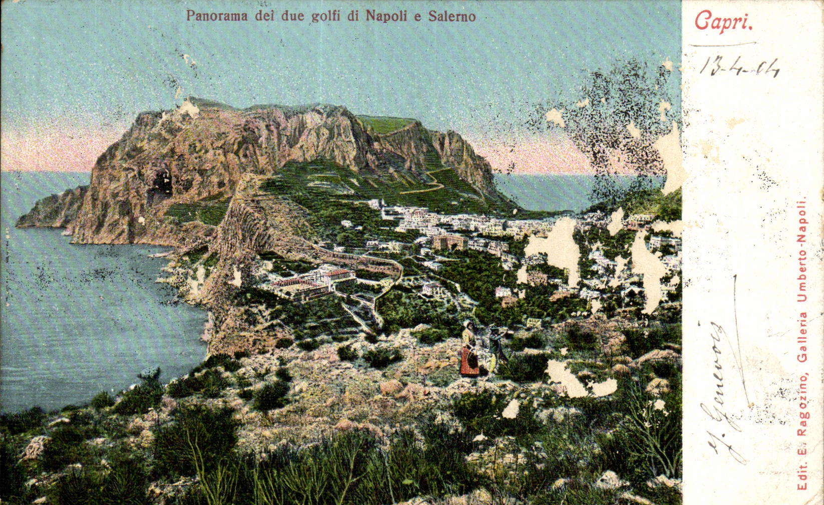 CPA Italien Italien CApri Panorama dei passender Golfi di Napoli E Salerno
