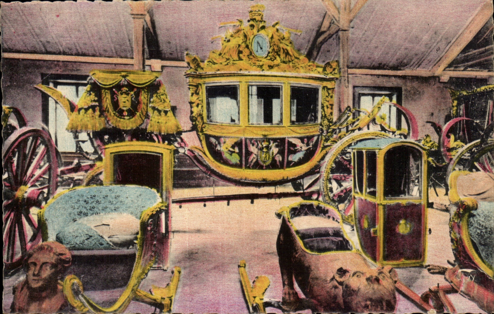 CPA Versailles small Trianon the museum of the cars