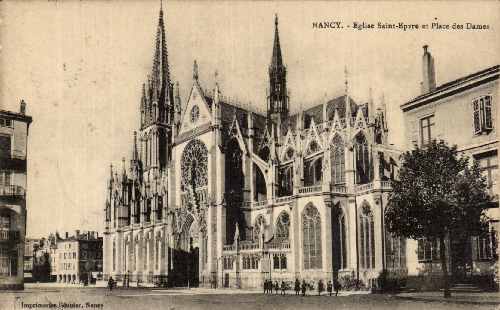 CPA Nancy Eglise Saint Epvre et place des Dames