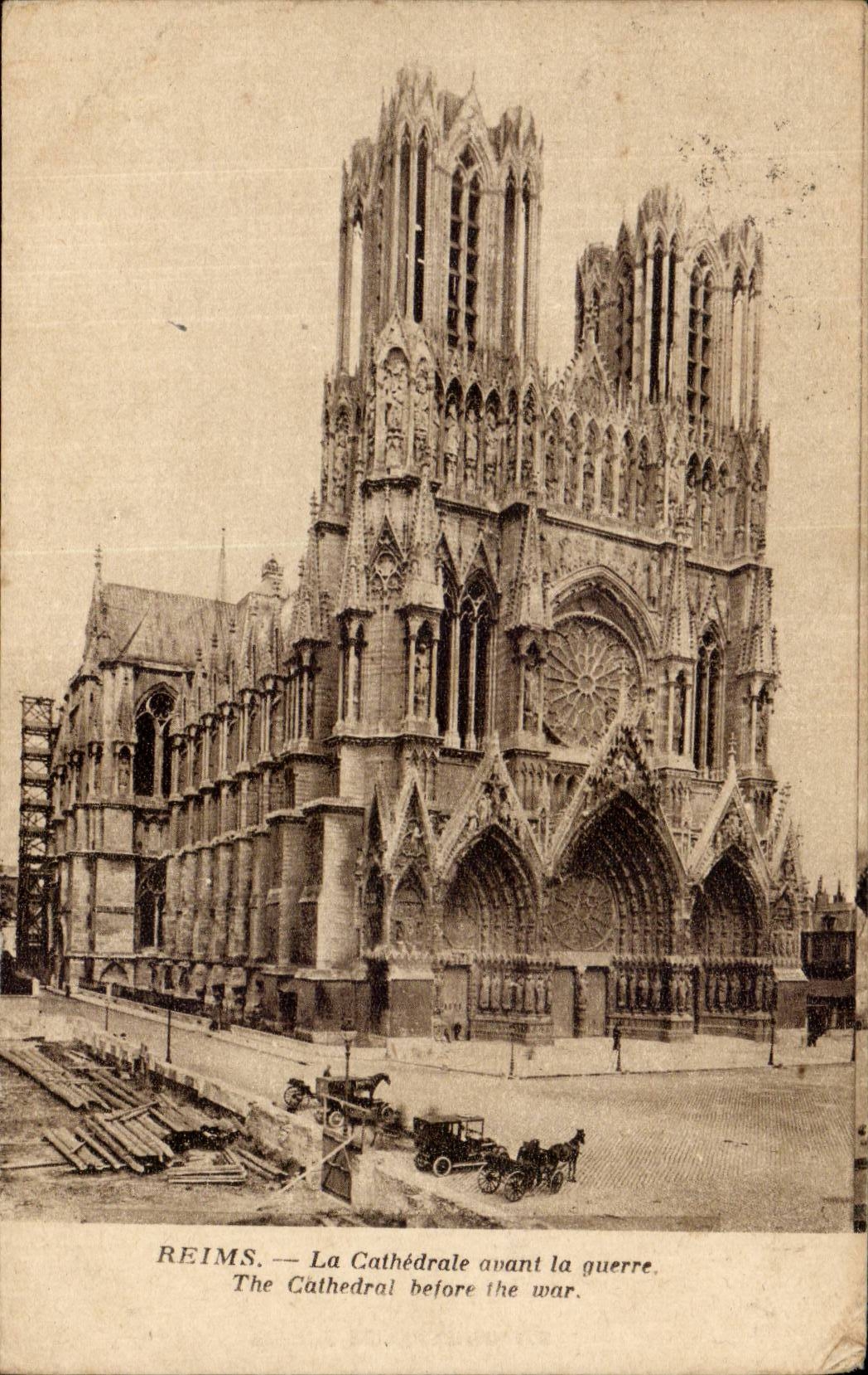 CPA Reims the cathedral before the war