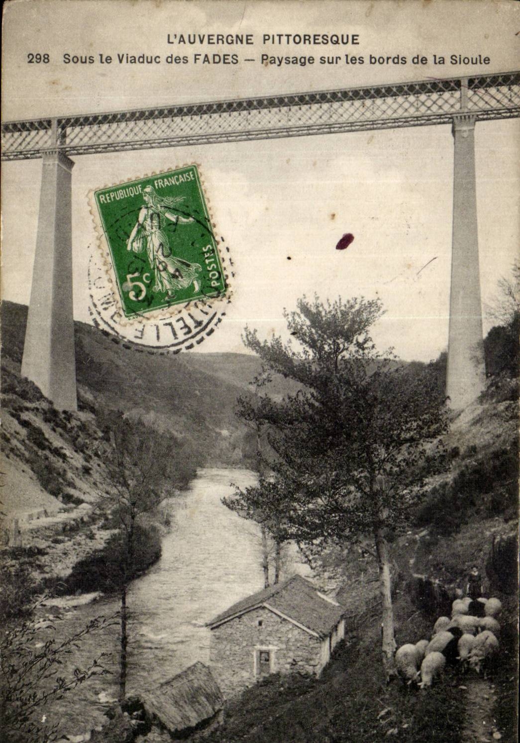 CPA Under the viadcu of Insipid landscape on the edges of Sioule