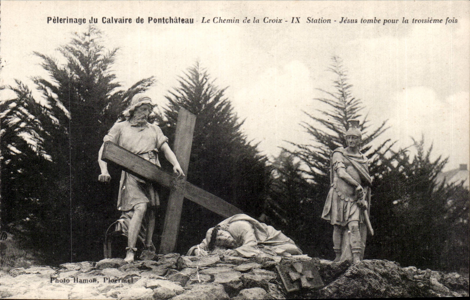 CPA Pelerinage des Martyriums von Pontchateau die Weise des Jesus-Kreuzfalles fur das dritte mal