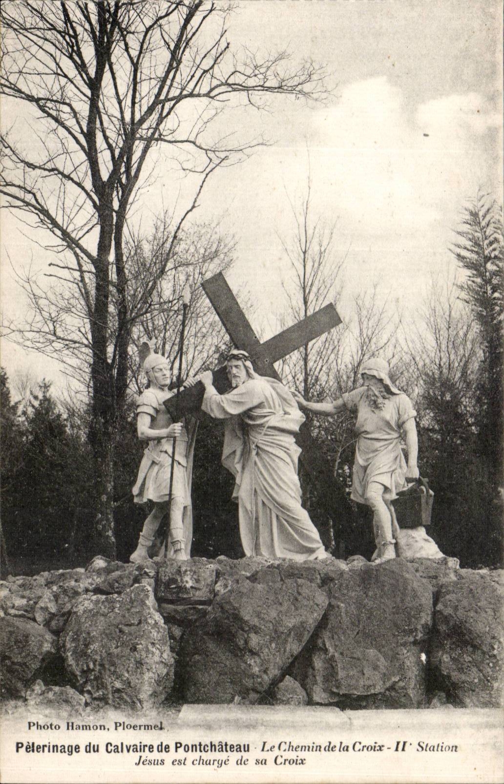 CPA Pelerinage of the martyrdom of Pontchateau the way of Jesus cross is load of his cross