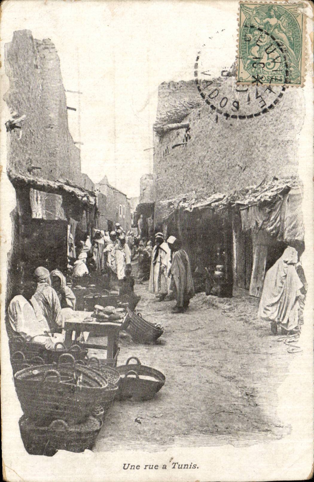 CPA Tunisia a street has Tunis