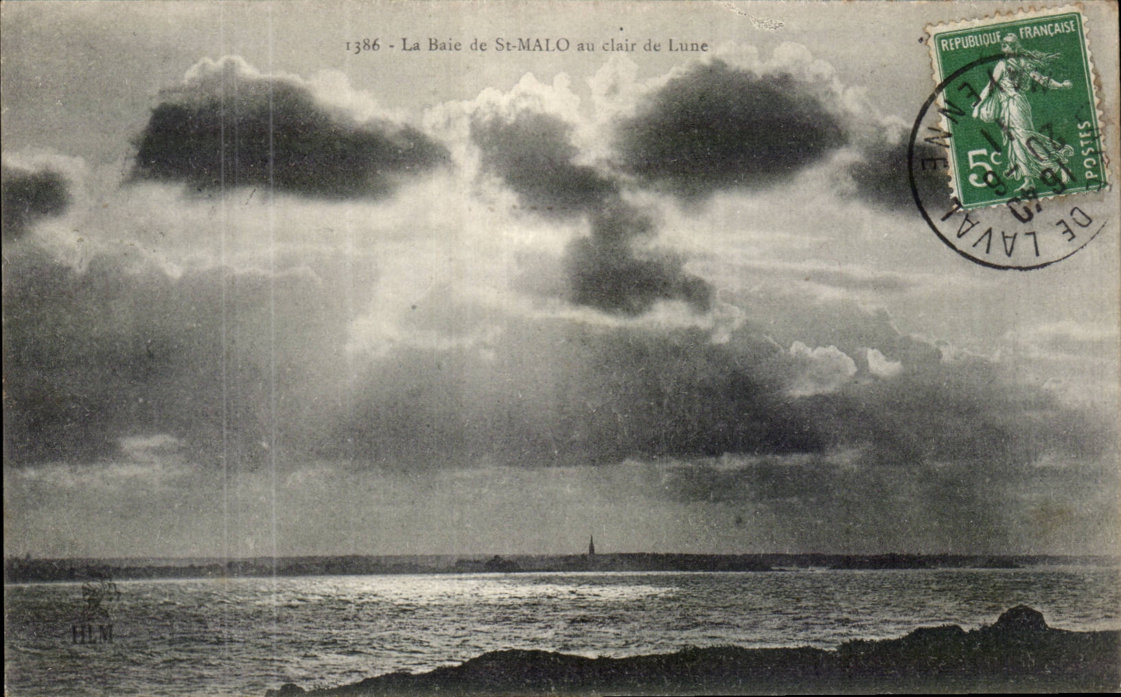 CPA die Bucht von Str Malo zum Mondschein