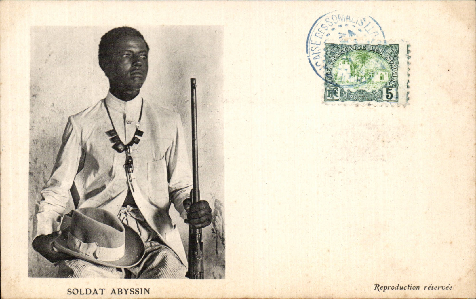 CPA Dimensions of Somalis Djibouti Soldat Abyssin