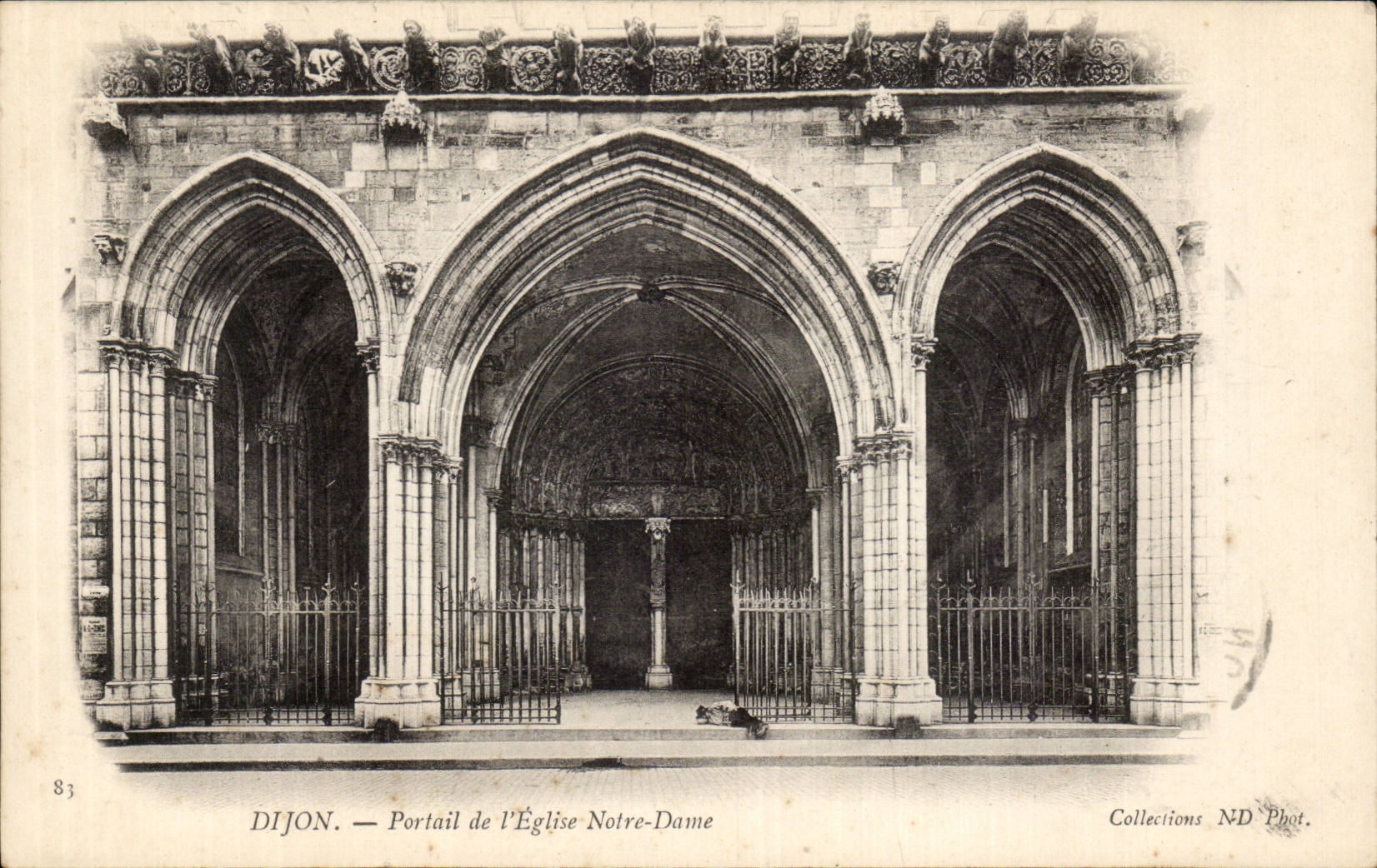 CPA Dijon Gatter der Notre Dame-Kirche