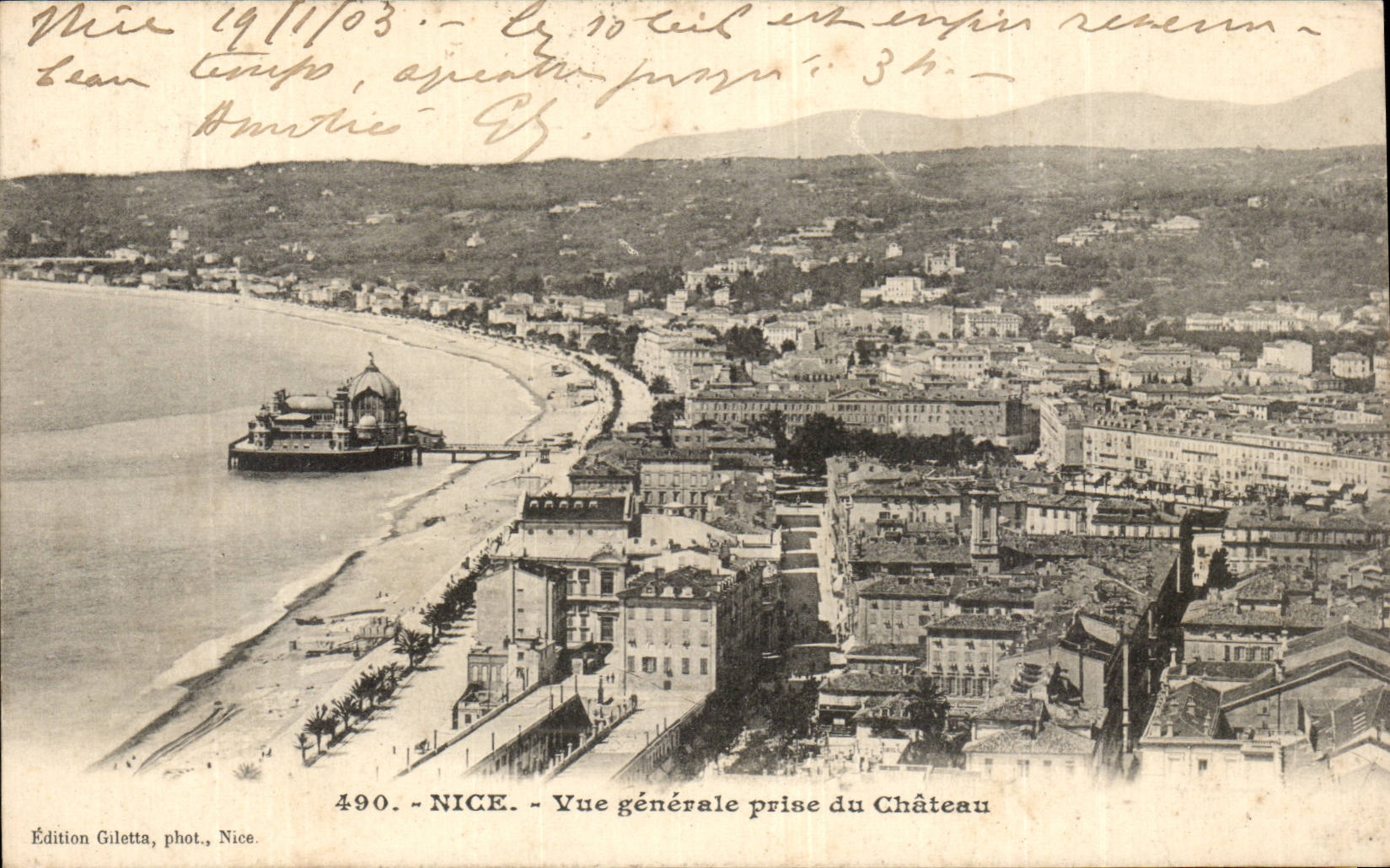 CPA die Nizza Ansicht vertreten vom Schloss