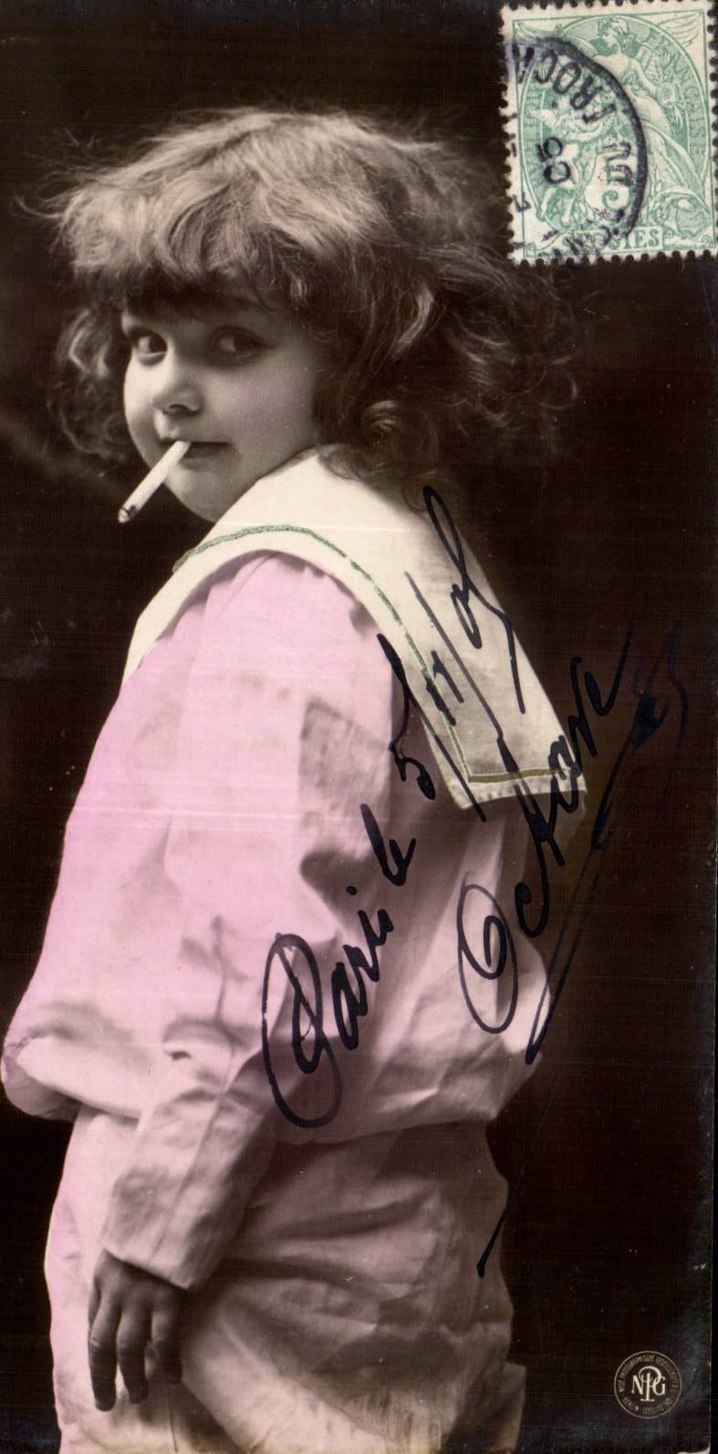 CPA Phantasiekind-und -zigarette Tabak-Tabak