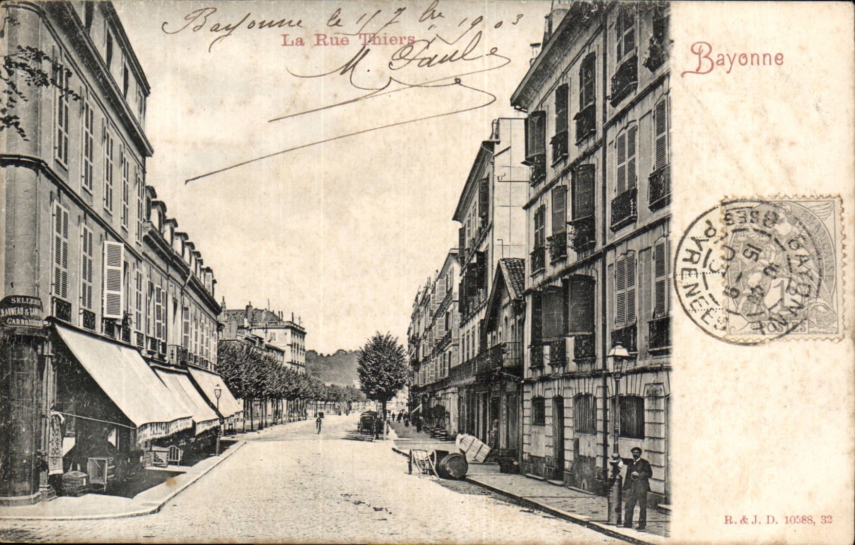 CPA Bayonne the street Thier