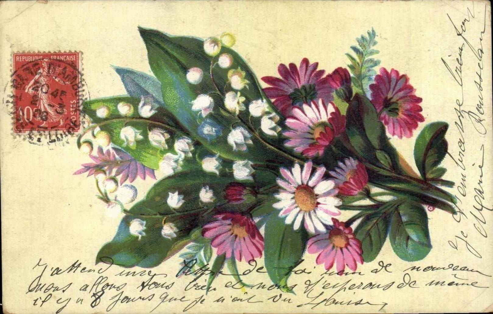 CPA Phantasie-Blumen-Lilie des Tales