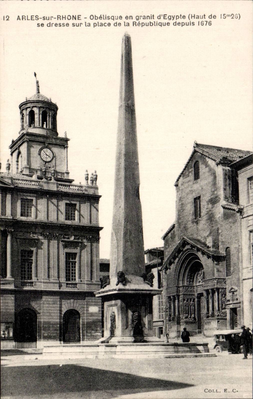 Arles CPA Obelisque out of granite of Egypt is drawn up on the place of the Republic