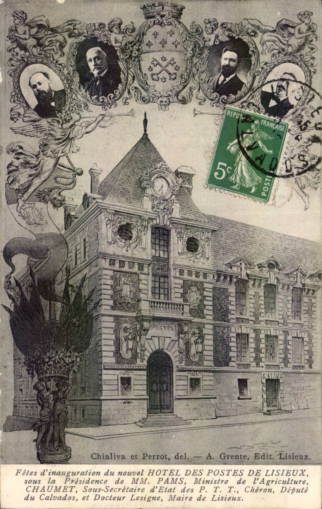 Lisieux CPA Festivals der Einweihung des neuen Postgebaudes