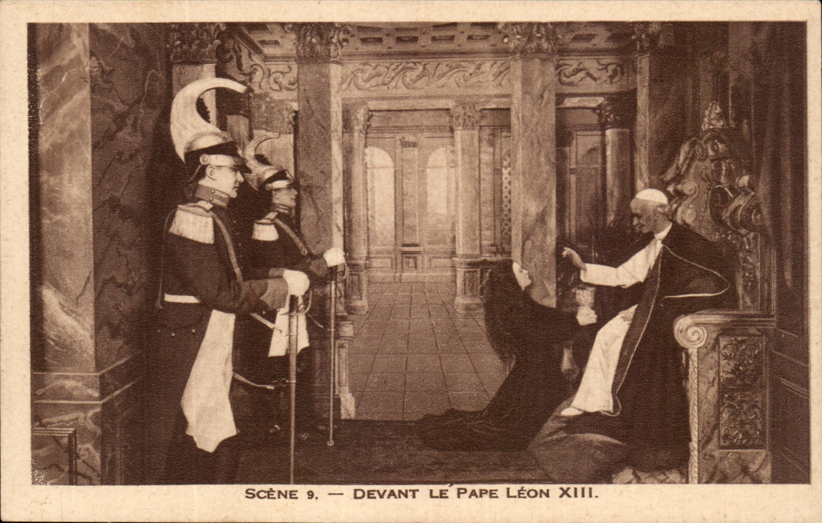 Lisieux CPA Diorama von Sainte Therese der Kind Jesus-Religion vor Papae Leon XIII