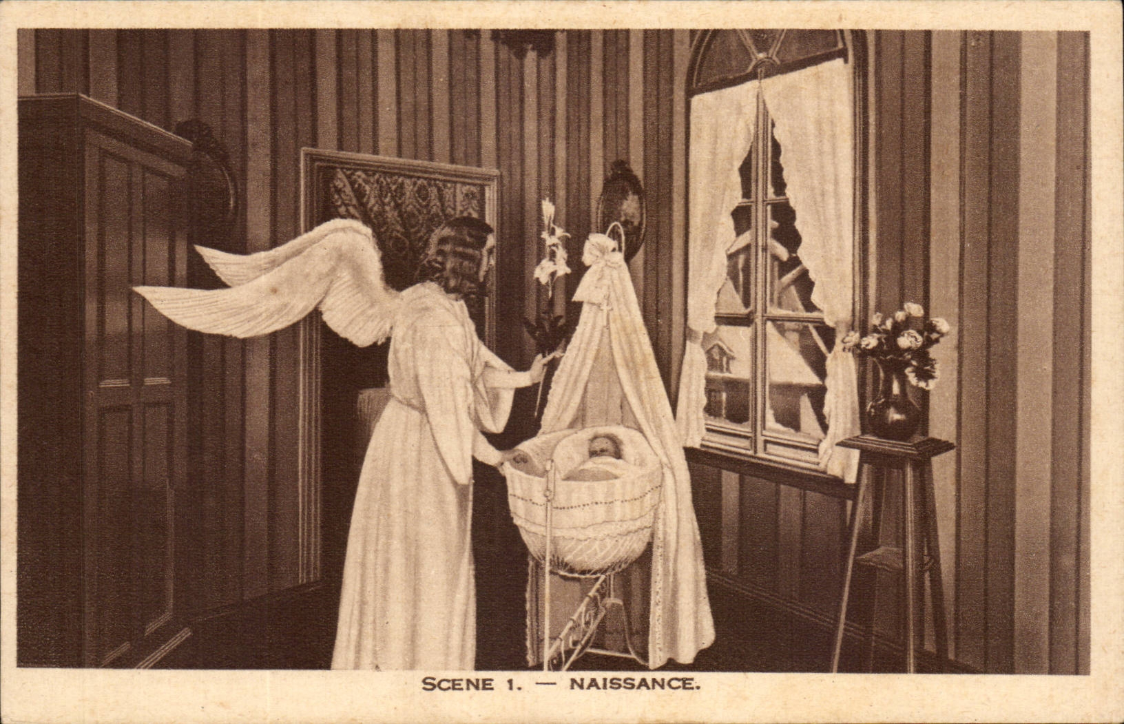 Lisieux CPA Diorama von Sainte Therese des Kind Jesus-Religion-Geburts-Engels-Engels