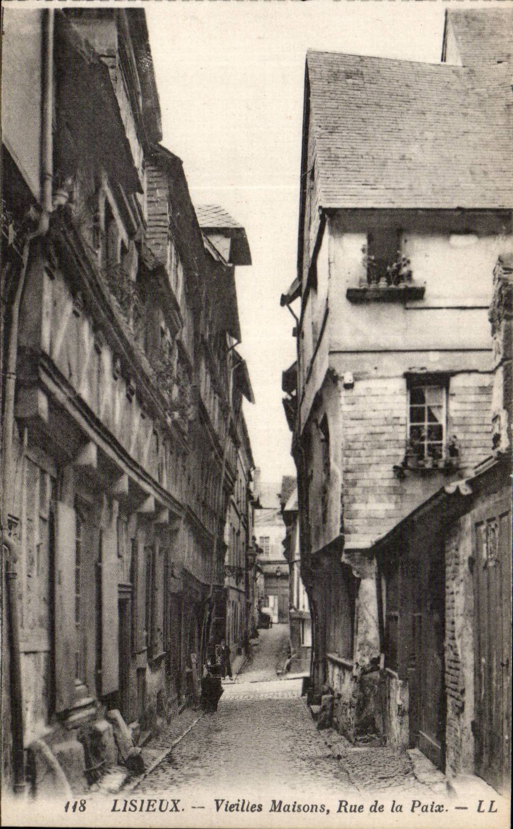 Lisieux CPA alte Hauser Strasse des Friedens