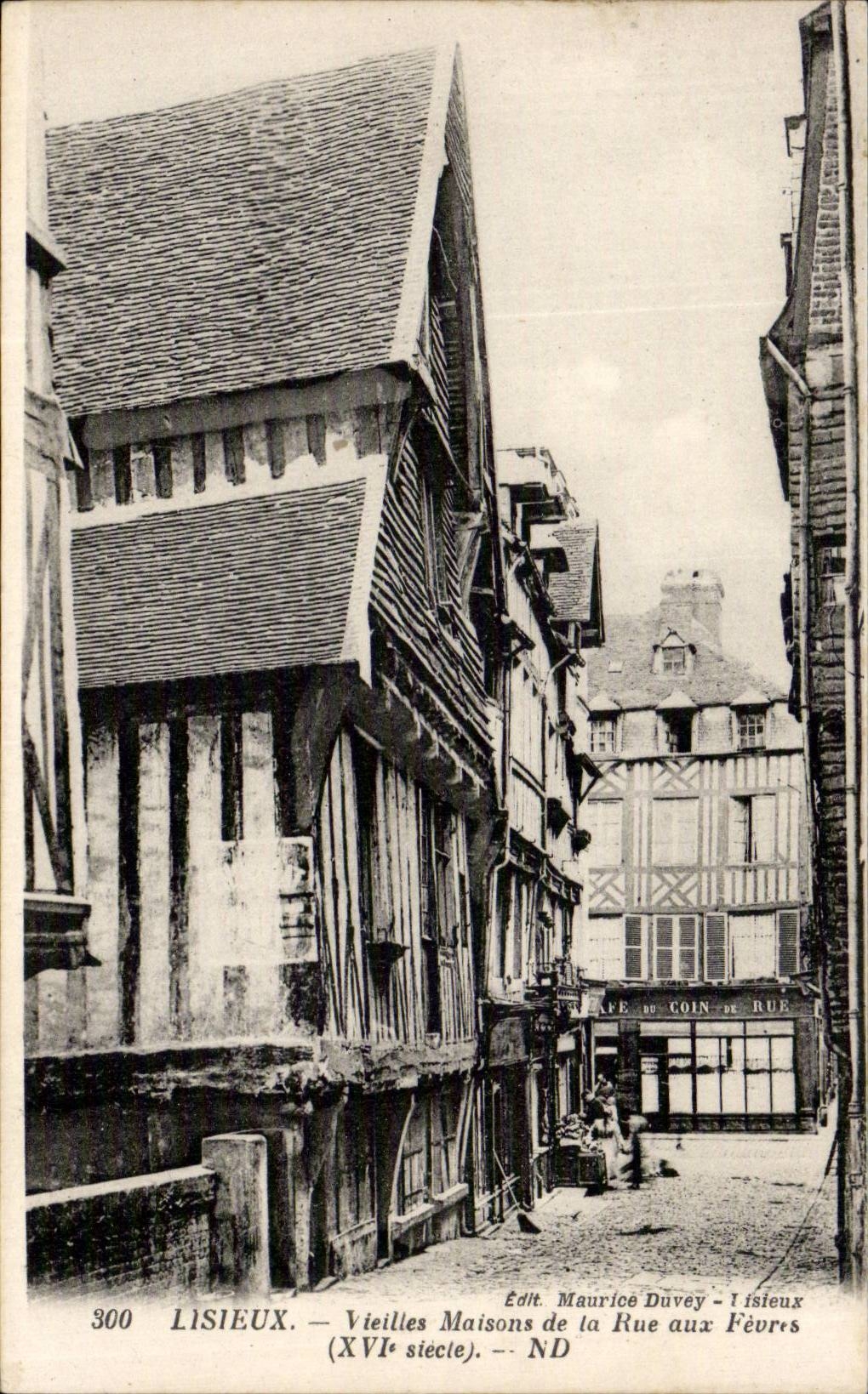 Lisieux CPA alte Hauser der Strasse zu den Saubohnen