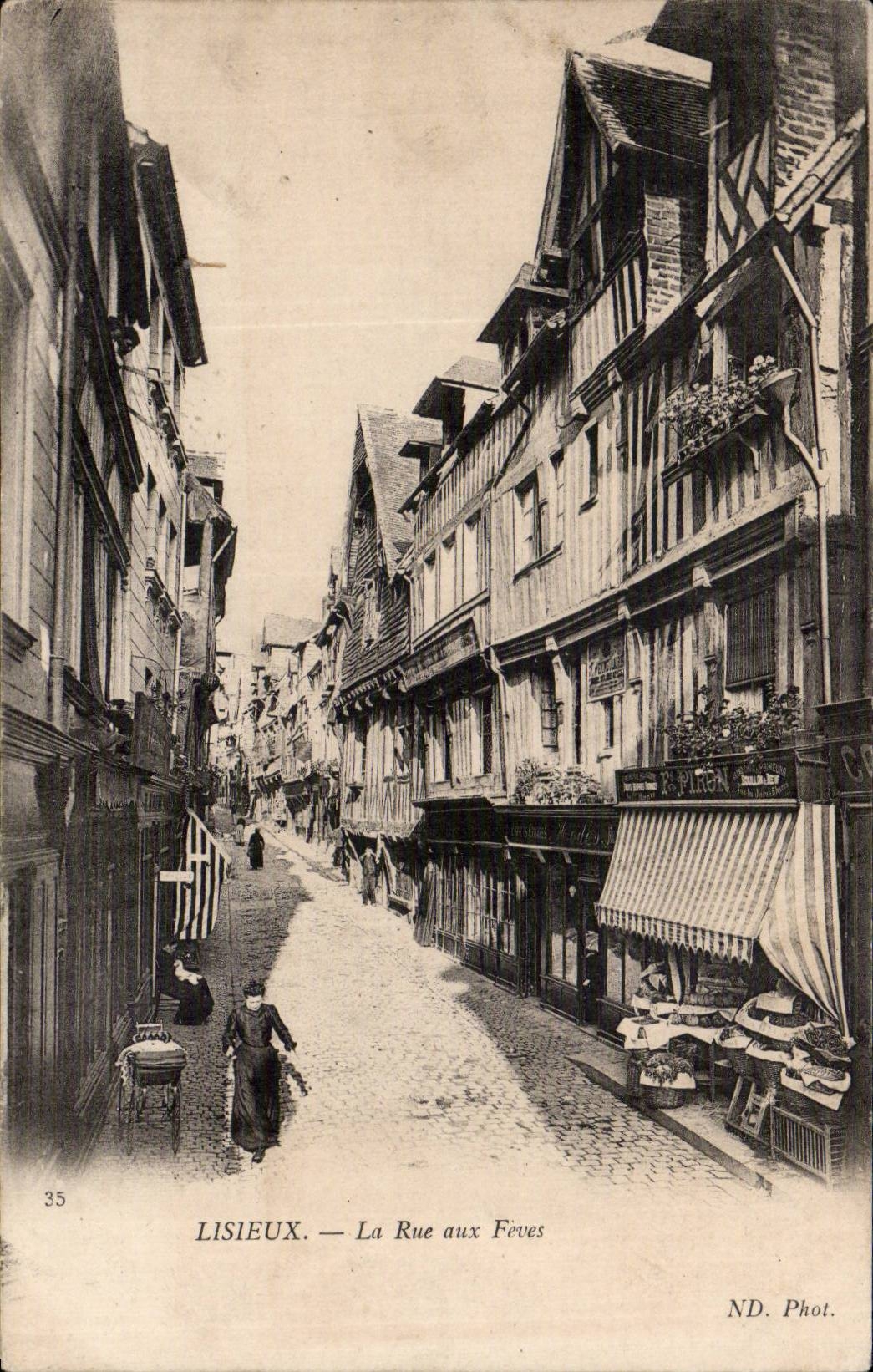 Lisieux CPA die Strasse mit Saubohnen