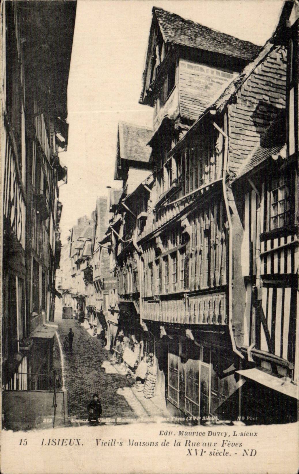 Lisieux CPA alte Hauser der Strasse zu den Saubohnen