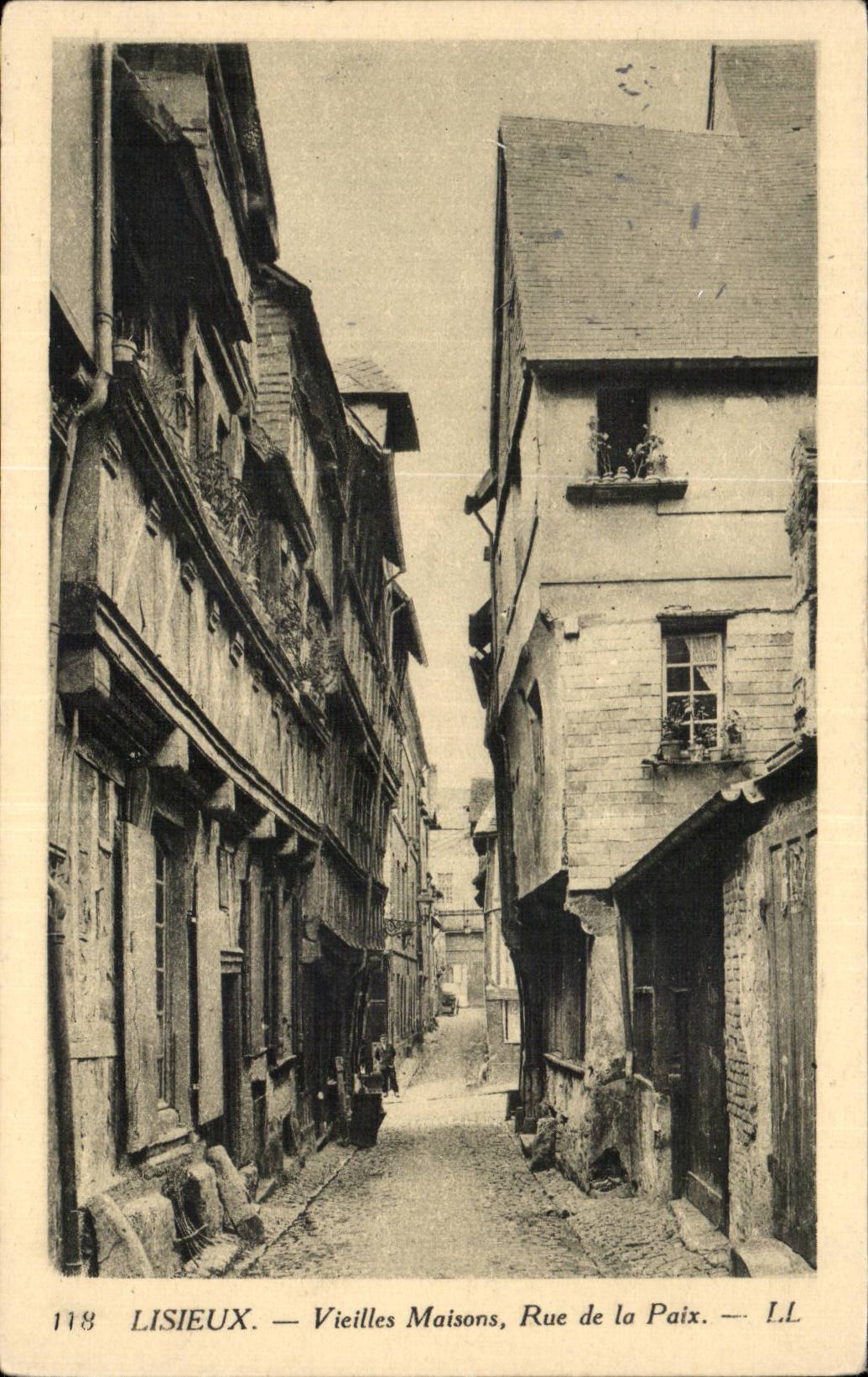 Lisieux CPA alte Hauser Strasse des Friedens