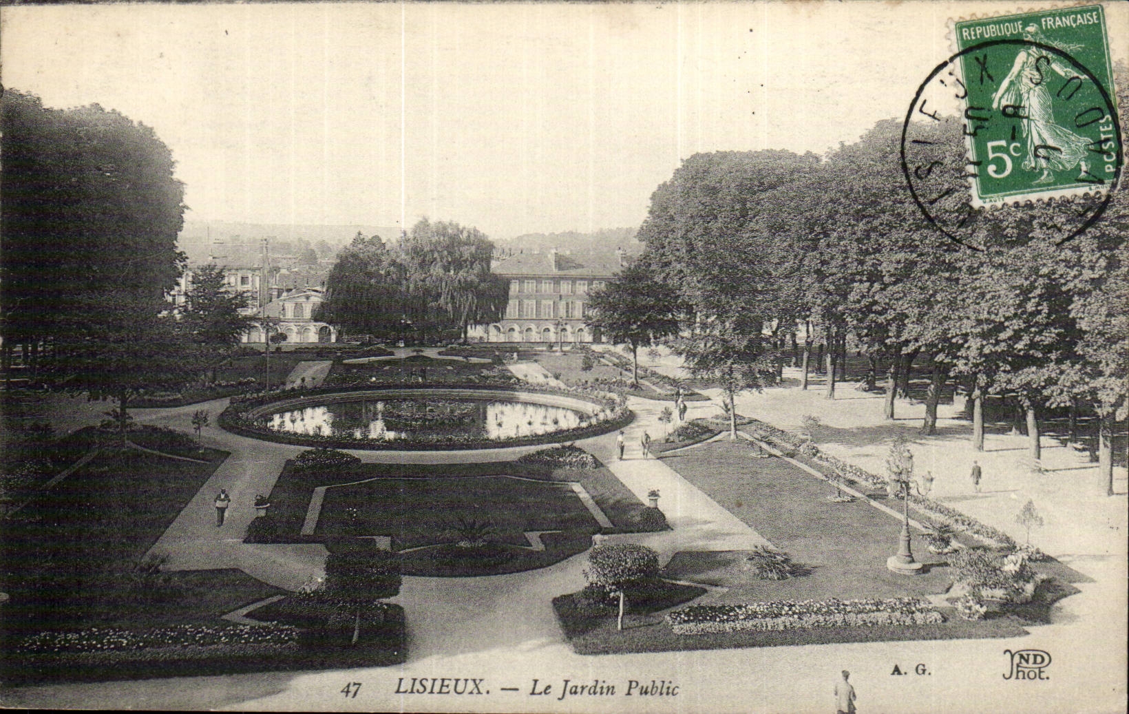 Lisieux CPA the public garden