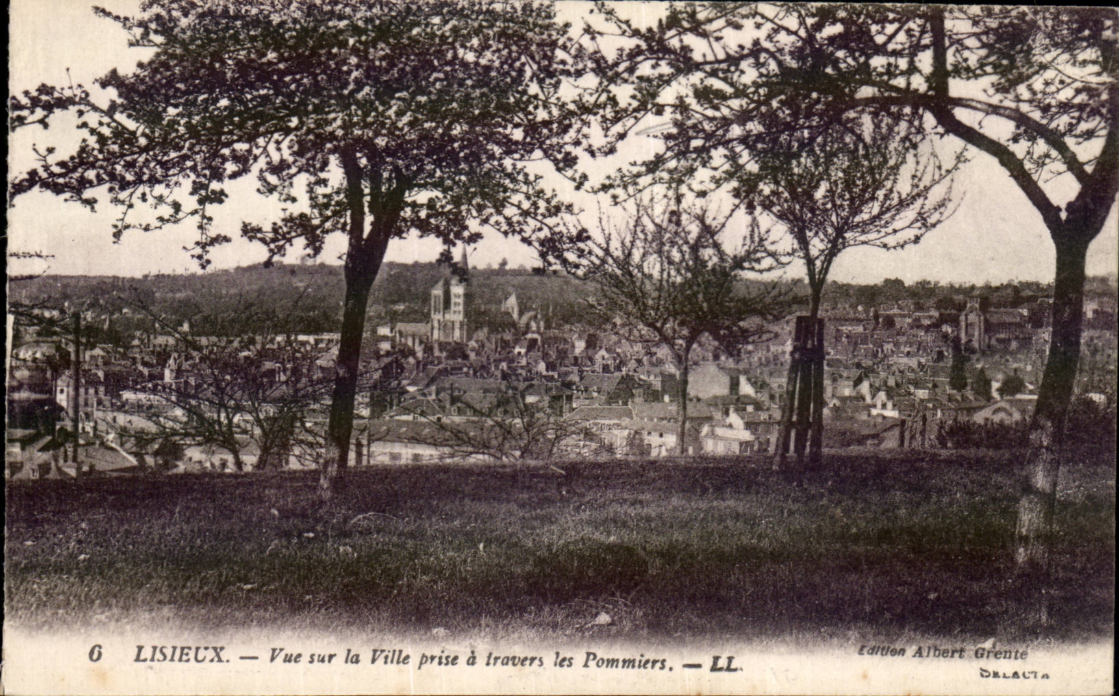 Lisieux CPA Seen on the city taken through the apple trees
