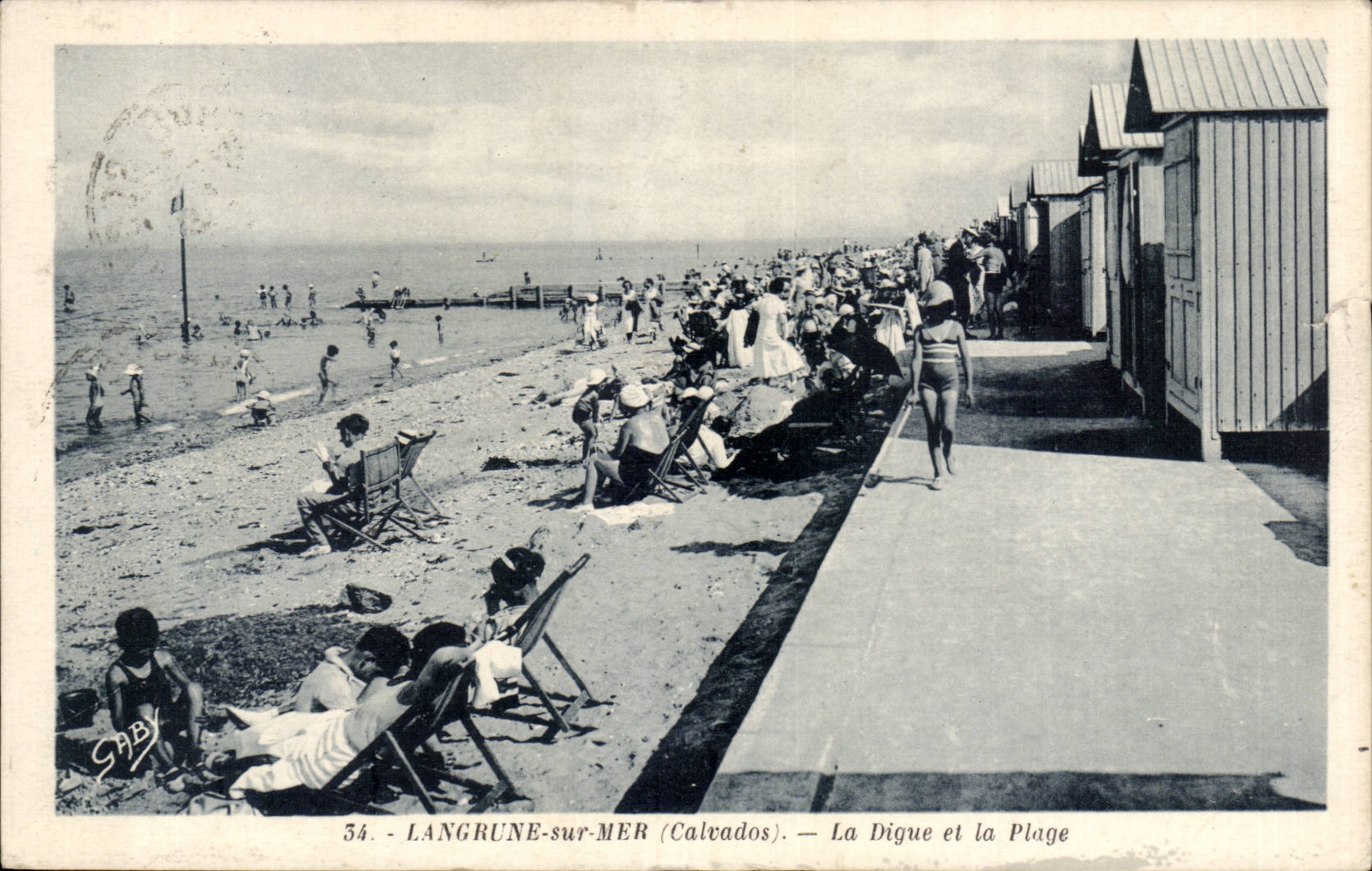 Langrune on Sea CPA the dam and the beach