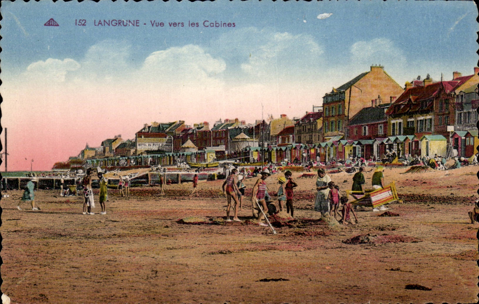 Langrune on Sea CPA Seen towards the cabins